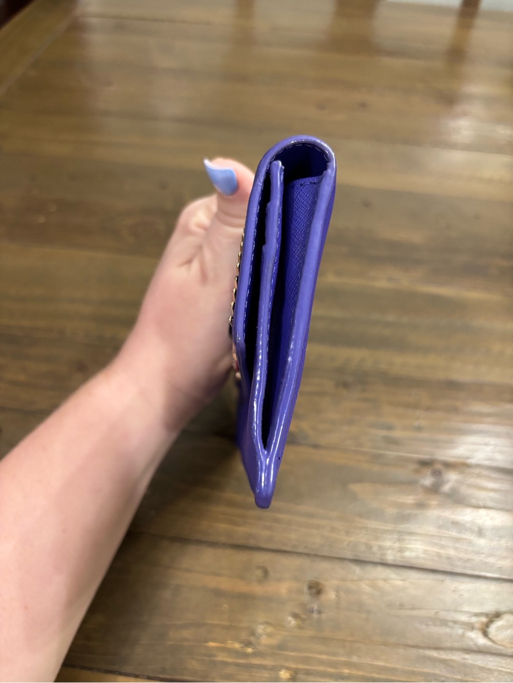 Kate Spade Liana Monster Purple Leather Wallet - Picture 5 of 13